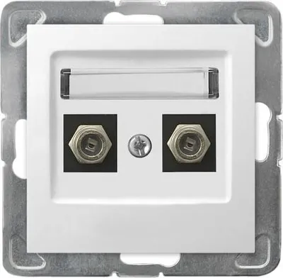 Image de Impresja blanc p/t Prise d'antenne double F sans cadre