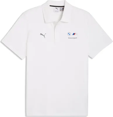 Produktbild von BMW M Motorsport Poloshirt Essential Logo Puma, Offizieller Fanartikel, Weißes Polo mit BMW M Logo, 100% Baumwolle