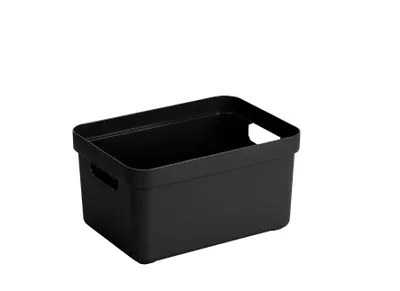 Produktbild von Sigma home 09400612, Aufbewahrungsbox, Schwarz, Rechteckig, Einfarbig, Drinnen, Badezimmer, Küche, Wohnzimmer, Toilette
