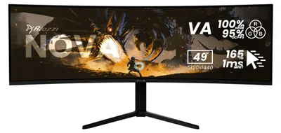 Produktbild von Arozzi Nova 49" Gaming Monitor - Gebogen - DQHD VA - 165Hz - USB-C - Schwarz