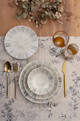 Obrázok produktu pre Hermia Concept, GBSATN24KY4R3869, Jedálenská súprava (24 ks), 100 % PORCELÁN, viacfarebná, 25 x 25 x 2 cm