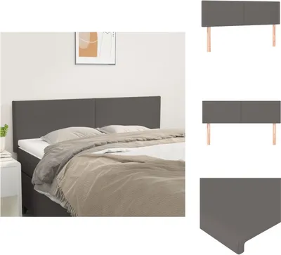 Produktbild von vidaXL Kopfteile 2 Stk. Grau 72x5x78/88 cm Kunstleder -  Kopf- & Fußenden