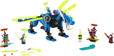 Produktbild von LEGO 71711 NINJAGO Jays Cyber-Drache Mech, Bauset mit den Minifiguren Jay, Nya und Unagami