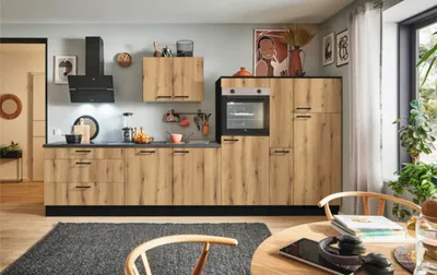Produktbild von PICCANTE Plus Küchenzeile ohne Geräte Casual 360 cm evoke eiche matt vormontiert Variante rechts 4067368012010