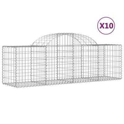 Zdjęcie produktu dla vidaXL Gabiony z wysokim łukiem 10 szt. 200x50x60/80 cm Ocynkowane żelazo