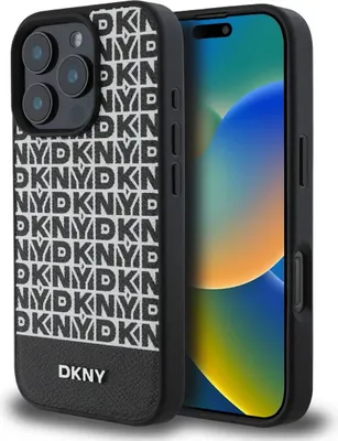 Imagen del producto de Funda DKNY de cuero sintético con MagSafe para iPhone 16 Pro Max – Color