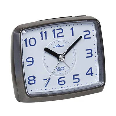 Produktbild von Atlanta 1979/4 Wecker Quarz analog blau anthrazit leise ohne Ticken Licht Snooze