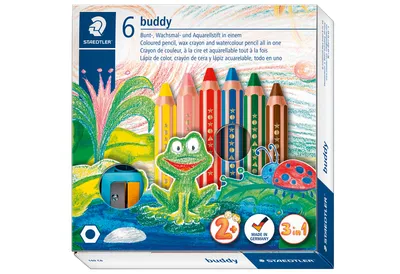 Zdjęcie produktu dla Kredki ołówkowe STAEDTLER Buddy 3w1, różne kolory, 6 szt.