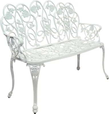 Produktbild von abc HOME | Gartenbank aus Aluminiumguss | Jugendstil | weiß