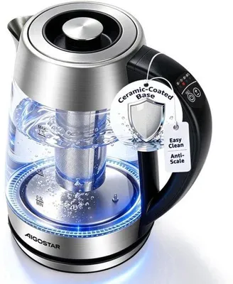 Productafbeelding van Glazen waterkoker met temperatuurinstelling, 1,7 l, keramische
