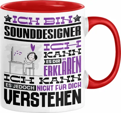 Produktbild von Sounddesigner Geschenk Tasse Geschenkidee für Sounddesigner Geburtstag Lustig Ich Bin Sounddesigner Ich Kann Es Dir Erklären Aber Nicht Für Dich Verstehen (Rot)