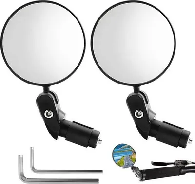 Produktbild von Rückspiegel 2 Stück, Endspiegel, HD-Glas-Konvex-Lenstag, Sicherheits-Rückspiegel für Fahrräder