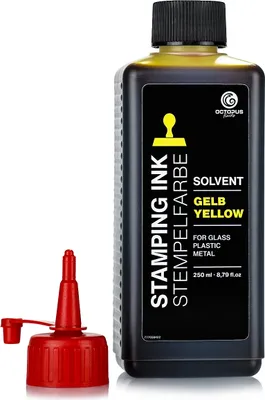 Obrázok produktu pre Lenizett rozpúšťadlová pečiatkovacia farba na hladké povrchy, žltá