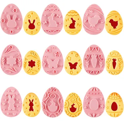 Produktbild von 9-teiliges Oster-Ausstechformen-Set, 3D-Silikon-Eier, Schmetterling, Hase, Ausstechformen für Kekse, n, Seife, Kerzen, Plastik, Partyzubehör