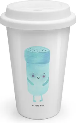 Produktbild von Mr. & Mrs. Panda ToGo Kaffeebecher Beste Freunde Salz - Weiß - Geschenk, To Go Becher, Keramikbecher, Fehlende Keywords, Lustige Sprüche, Thermobecher