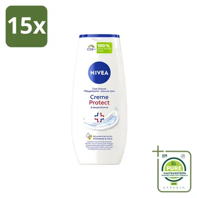 Immagine prodotto di 15 flaconi di gel doccia NIVEA Crème Protect & Dexpantenolo - 250 ml - Confezione grande - 15 pezzi
