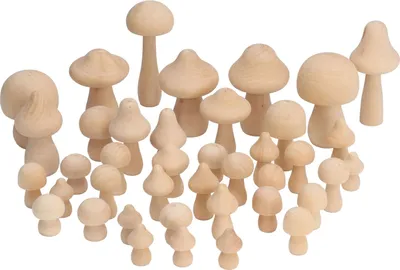 Obrázok produktu pre 40ks Nedokončené drevené huby Nelakované prírodné drevené huby Dekorácie pre DIY dekorácie