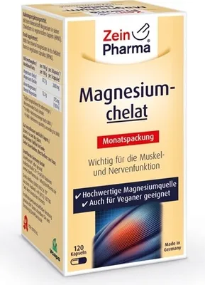 Produktbild von MAGNESIUM CHELAT Kapseln hoch bioverfügbar 120St PZN 10782162
