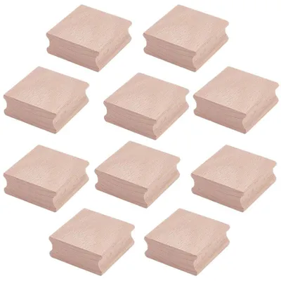 Immagine prodotto di Solidchoice - Set di timbri in legno (10 pezzi) - Blocchi di legno per timbri - Gomma per timbri - Artigianato fai-da-te - Accessori per incisione - 5,1 x 5,1 cm