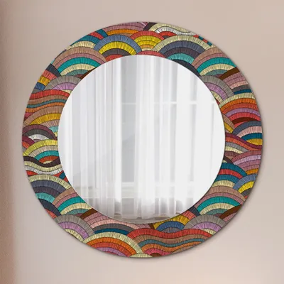 Obrázok produktu pre Dekoratívne Zrkadlo - Sklenený rám s Potlačou - Dekoratívne Nástenné Zrkadlo - 50 cm - Ornament