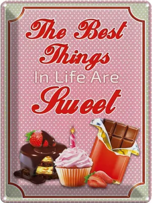 Produktbild von vianmo Blechschild 40x30 cm Cupcake best things in life are sweet