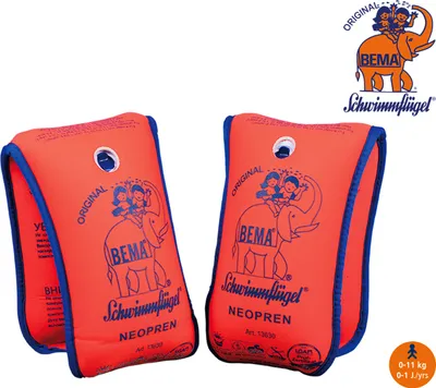 Produktbild von BEMA Neopren Schwimmflügel, orange, 1-6 Jahre, bis 30 kg, 18004