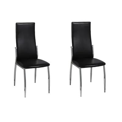 Produktbild von vidaXL Esszimmerstühle 2 Stk. Schwarz Kunstleder