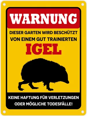 Produktbild von Warnung dieser Garten wird beschützt von einem Igel Metallschild in 15x20 cm