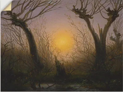 Produktbild von ARTland Wandbild, selbstklebend Weidengebüsch bei tiefstehender Sonne. Größe: 120x90 cm