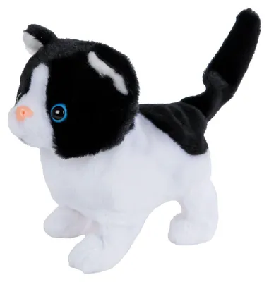 Immagine prodotto di Portami a casa Gatto interattivo che corre Nero Bianco, 15,5 cm