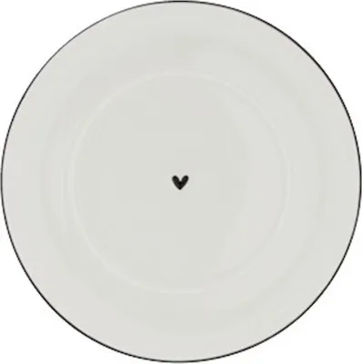 Produktbild von Untertasse Unterteller HEART weiß mit schwarzem Rand 15cm Bastion Collections