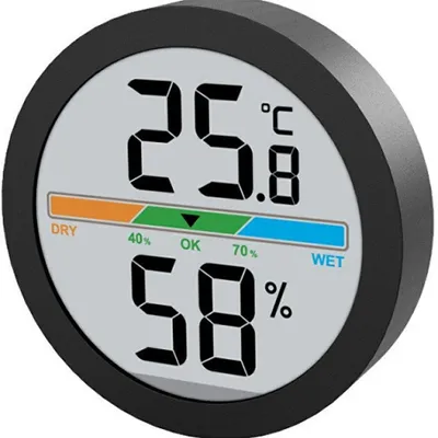 Productafbeelding van Lowell binnenthermometer met hygrometer JD 9041N Justaminute, zwart
