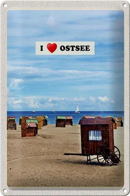 Produktbild von Blechschild Reise 20x30cm Ostsee Strand Küste Sand