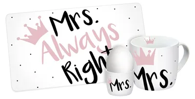 Productafbeelding van Ontbijtset "Mrs. Always Right", 3-delig