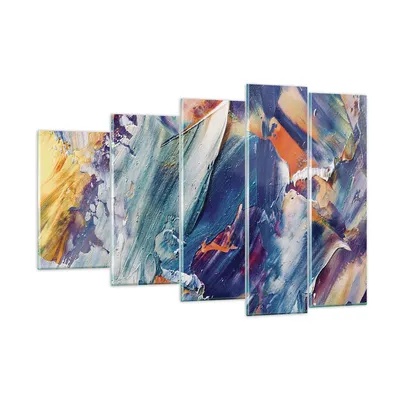 Produktbild von Bilder auf glas - 5 Teile - Die Farben Farbe Abstraktion - 150x100cm - Glasbilder - Wandbilder - Bilder - Wanddekoration aus Glas - Glas Bilder - Wandbild auf Glas - GEG150x100-5113