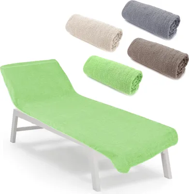 Produktbild von heimtexland ® Liegestuhlauflage Frottier Schonbezug Liege Strand Schwimmbad Sauna Hygiene Handtuch Frottee 75 x 200 cm Typ772 Grün
