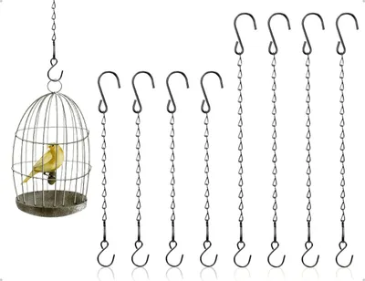 Hängeketten-Set 8er, schwarz, 29 und 54 cm, für Blumenampeln