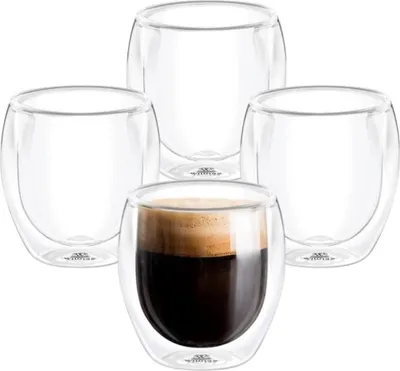 Zdjęcie produktu dla Szklanki z podwójnymi ściankami Wilmax, 250 ml, zestaw 4 sztuk, WL-888761/A4