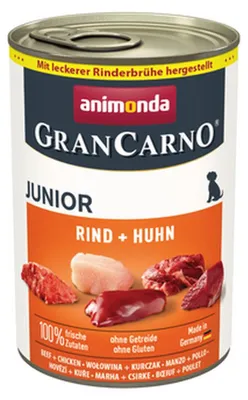 Zdjęcie produktu dla animonda GranCarno Original, Junior, Wołowina, Kurczak, 400 g, Bez cukru, Bez soi