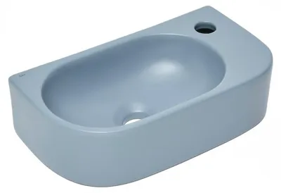 Produktbild von SAT Infinitio Handwaschbecken Miniwaschbecken Wandmontage 40 cm Gäste-WC Blau Matt