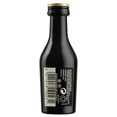 A miniature bottle of Baileys Original Irish Cream liqueur.