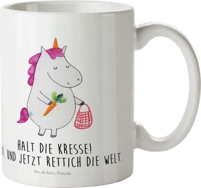 Produktbild von Mr. & Mrs. Panda Plastikbecher Einhorn Gemüse - Weiß - Geschenk, Pott, Biomarkt, Kinderbecher, Haferl, Wochenmarkt, Mehrwegbecher, Einhörner, Unicorn, Trinklernbecher