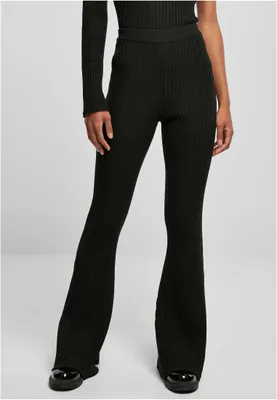 Obrázek produktu pro Dámské leginy Urban Classics Ladies Flared Rib Knit Leggings black - L