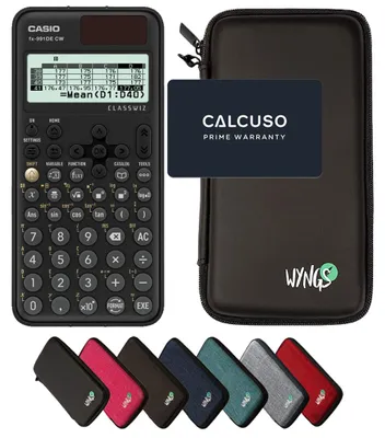 Produktbild von Casio fx-991DE CW ClassWiz inkl. WYNGS Schutztasche Schwarz - Wissenschaftlicher Taschenrechner - Basic Set