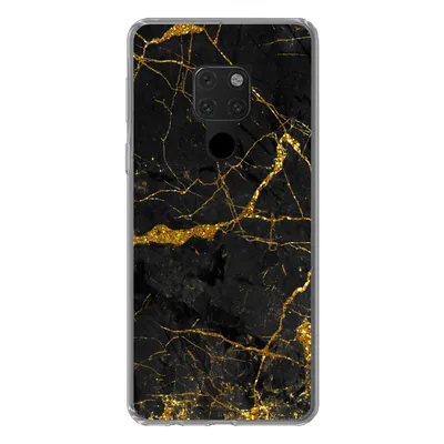 Produktbild von MuchoWow® Handyhülle Schutzhülle Hülle für Huawei P40 Lite Marmor - Gold - Schwarz - Marmoroptik - Luxus - Glitzer Silikon Softcase Handy Hülle - Handy