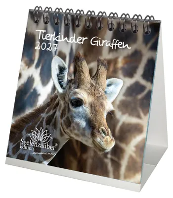 Produktbild von Tierkinder Giraffen Tischkalender 10x10cm für 2027 Giraffen - Seelenzauber