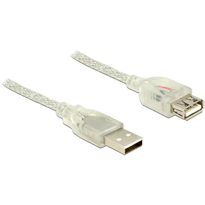 Produktbild von DeLOCK 83884, 3 m, USB A, USB A, USB 2.0, Männlich/Weiblich, Transparent