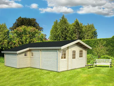 Produktbild von Gartenhaus Palmako Emily 39,2 m² inkl. Fußboden 706 x 864 cm natur