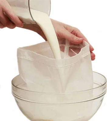 Obrázek produktu pro prémiové jemné síťované potravinářské sáčky na mandlové/sójové nápoj – jemná nylonová sýrová tkanina a filtr na studenou kávu, 20 cm x 30 cm