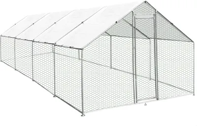 Produktbild von Hühnerstall 3m x 8m x 2m Hühnerfreilauf Freilaufgehege Auslauf Hühnerkäfig UV Sonnendach Kleintierstall Hühnerhaus Freilauf Outdoor